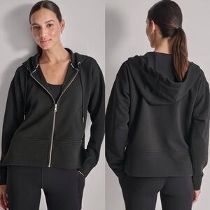 🎄FIRM PRICE🎄DKNY women’s logo patch zipper front hoodie jacket